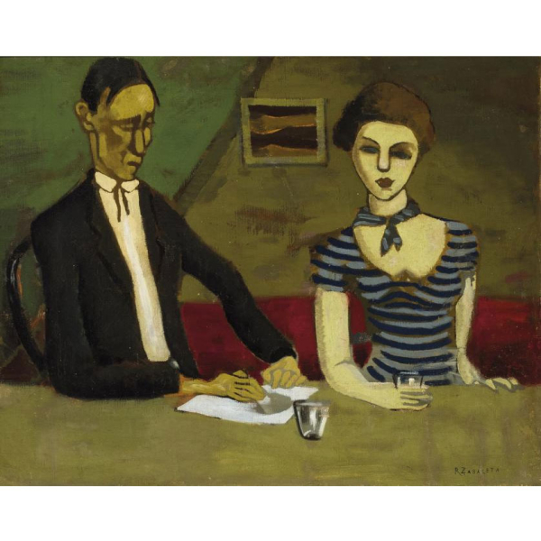 Rafael Zabaleta. "La pareja (1931)". Óleo sobre lienzo. Firmado  
