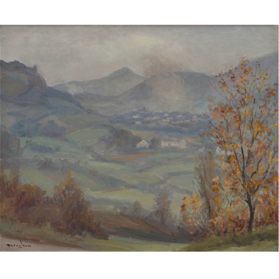 "Vista de Hernani"  ELOY ERENCHUN (Guip&uacute;zcoa, 1904-San Sebasti&aacute;n, 1997)  