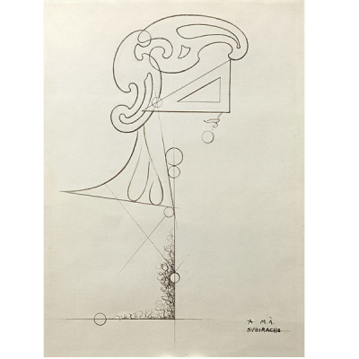 Josep Mar&iacute;a Subirachs (Barcelona 1927-2014). "Sin t&iacute;tulo". T&eacute;cnica mixta sobre papel firmada en el &aacute;ngulo inferior derecho.