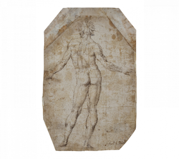 ATRIBUIDO A FRANCISCO RIBALTA (Solsona, Lérida, 1565-Valencia, 1628) Estudio anatómico de hombre de espaldas