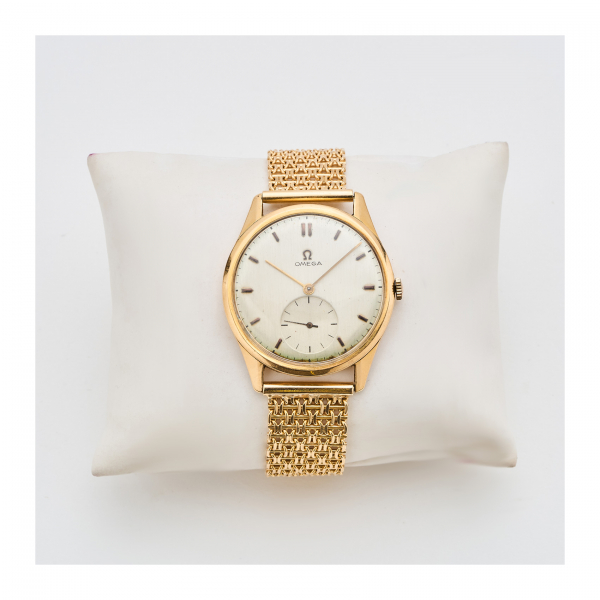 OMEGA. Reloj de pulsera para caballero. En oro, c.1950. 