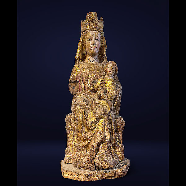 Escuela Vasco-Navarra del siglo XIV - Virgen entronizada con el NIño (Sedes Sapientiae) (h.1300).