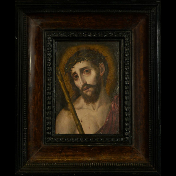 Escuela Colonial Mexicana del siglo XVII - Cristo Varón de Dolorores - CÍRCULO DE VILLALPANDO, Cristóbal (1649-1714).