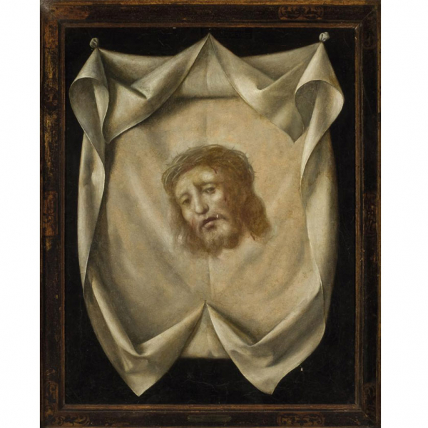 Obrador de Zurbarán.   &quot;Santa Faz&quot;. Óleo sobre lienzo. Reentelado.  
