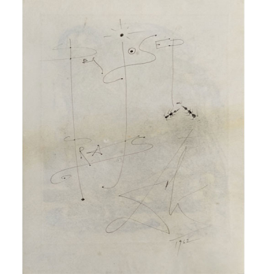 Salvador Dal&iacute; (Figueres, 1904-1989) "Figura encadenada" (1962).  Grabado sobre pergamino firmado y fechado 1962 en plancha.