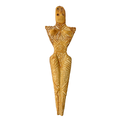 Estatuilla antropomorfa en terracota cocida y tallada, cultura cucuteni-tripilia (Rumania), c.4200-4050 a.C.