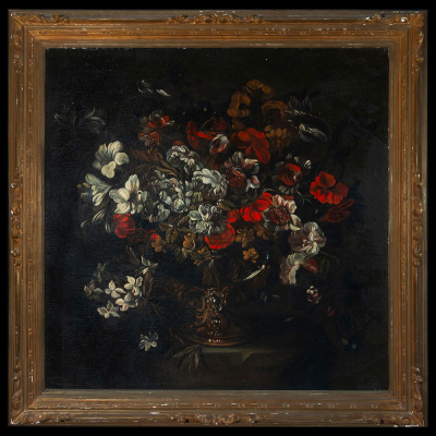 Manera de Mario de Fiori - Mario Nuzzi, (Roma, 1603-Roma, 1673) - Espectacular Bodegón de Flores.