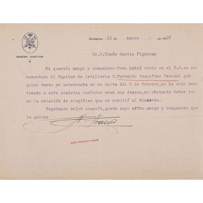 Autógrafo de Francisco Franco