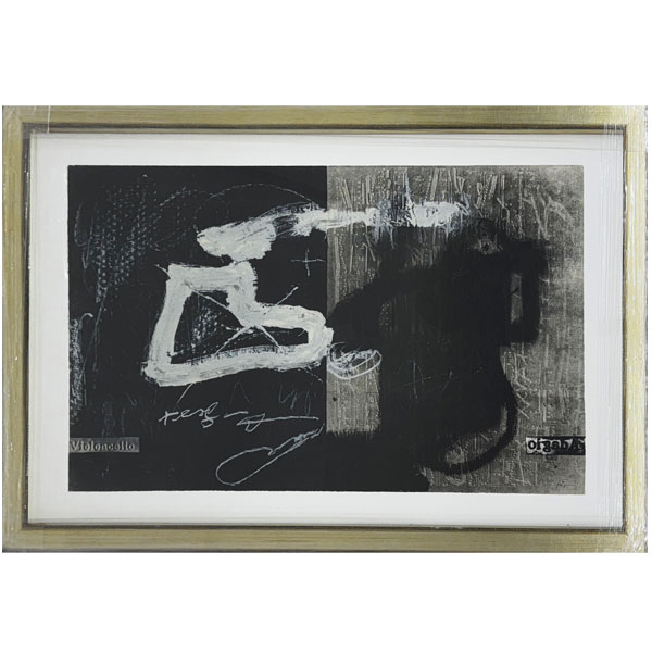 Antoni Tàpies Puig (Barcelona, 1923-2012) . "Variations sur un thème musical 13" (1987). Litografía en varias tintas con relieve sobre papel Archés. 