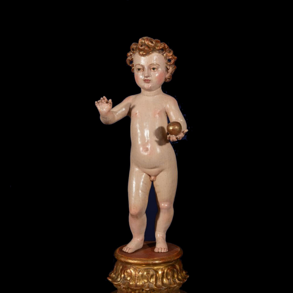 Importante Niño Jesús Salvator Mundi - Obrador de Juan de Mesa de finales finales del siglo XVI.