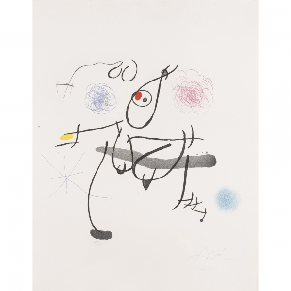 Joan Mir&oacute; i Ferr&agrave; (Barcelona, 1893-Palma de Mallorca, 1983)  Mir&oacute; a l&rsquo;encre.  Grabado al aguafuerte y aguatinta sobre papel. Firmado 