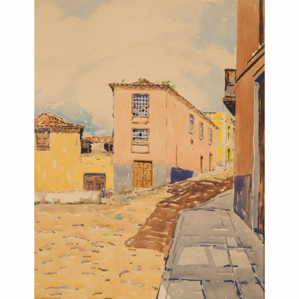 Manolo Millares.   &quot;La Laguna (1948)&quot;. Acuarela sobre papel.