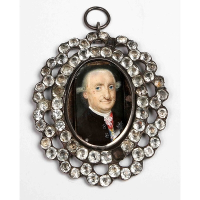 GOYA Miniatura con retrato de Carlos IV