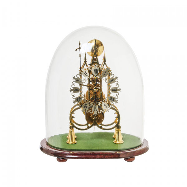 Reloj tipo «esqueleto» de la manufactura española Marton&amp;Gain S.A. en metal dorado, c.1960-1970.