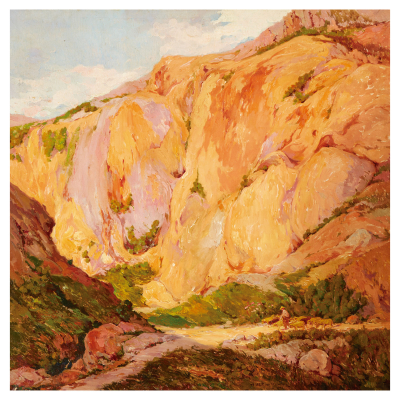 José Mataix Monllor (Alcoy, Valencia, 1882-1952) Montañas. Óleo sobre tela.