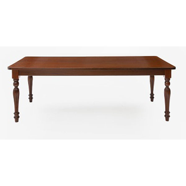 Mesa de comedor en madera de caoba tallada. Estilo Victoriano.  Época: Mediados S. XX