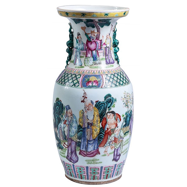 Jarrón de porcelana china &quot;Familia rosa&quot; 