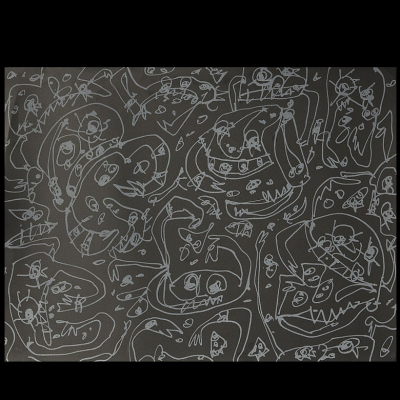 Antonio Saura (1930-1998) &quot;La avaricia&quot;, 1994.  Grabado sobre papel. 
