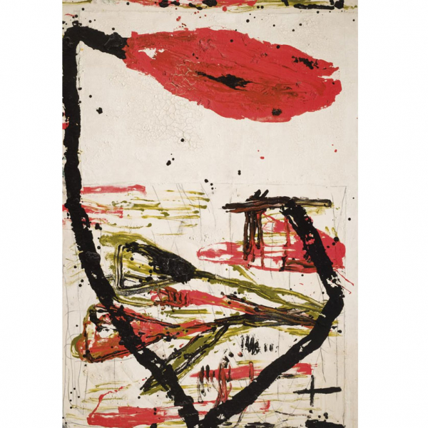 José María Sicilia.   "Tulip 11 (1985)". Técnica mixta sobre lienzo. Firmado, titulado y fechado al dorso.