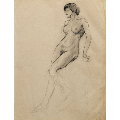 &quot;Desnudo de mujer&quot;  ISIDORO GUINEA (Bilbao, 1893-1947)  Lápiz/papel