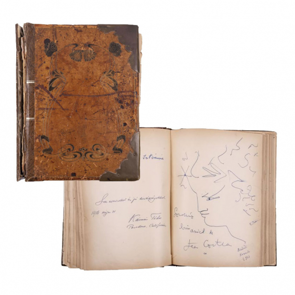 Libro de firmas del estudio fotográfico de Juan Gyenes, S. XX.