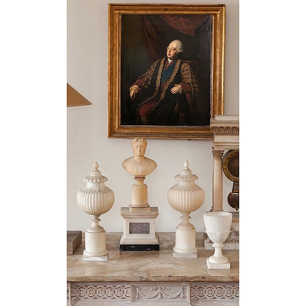 Busto italiano de alabastro &quot;Dante&quot; S.XIX