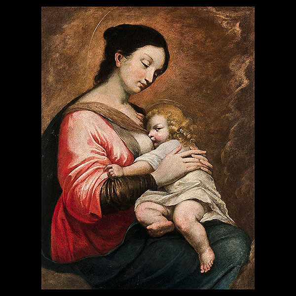 Escuela Italiana del siglo XVII - Virgen con el Niño (h.1640)   Óleo sobre lienzo.