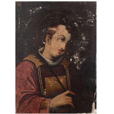 &quot;San Pedro Martir de Verona&quot;.  ESCUELA ESPAÑOLA DEL SIGLO XVI.   Técnica: Óleo/Tabla