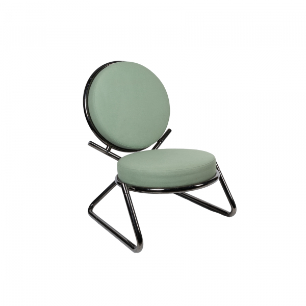 Sir David Adjaye (Dar es-Salam, Tanzania, 1966) para Moroso. Sillón modelo «Double Cero» con cojines tapizados en gamuza verde, c.2015.