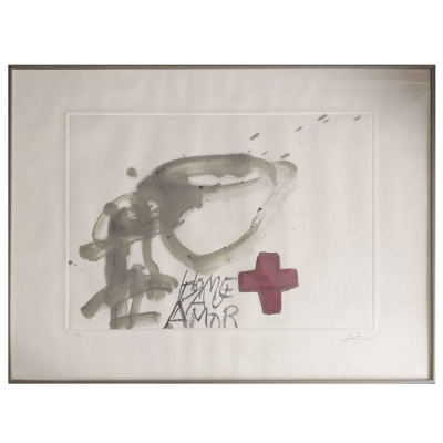 Antoni Tàpies: &quot;Creu roja&quot; 42/75 (1991)