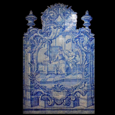 Gran Composici&oacute;n azulejera portuguesa de San Antonio, siglo XVIII.