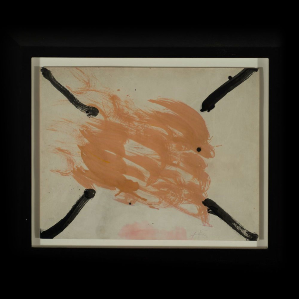 Antoni Tàpies (1923 - 2012), "Retornos de lo vivo lejano".  Acuarela certificado de la Fundación Tàpies