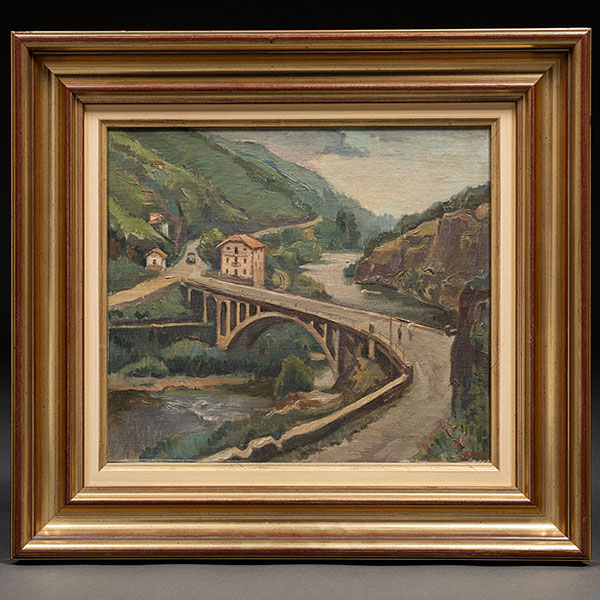 &quot;Puente de Endarlatza&quot;   GASPAR MONTES ITURIOZ (Irún, 1901-1998) 