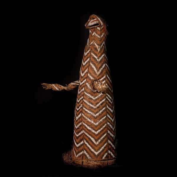 Monumental Tótem Oceanía, Nueva Guinea, en fibra vegetal, principios del siglo XX.