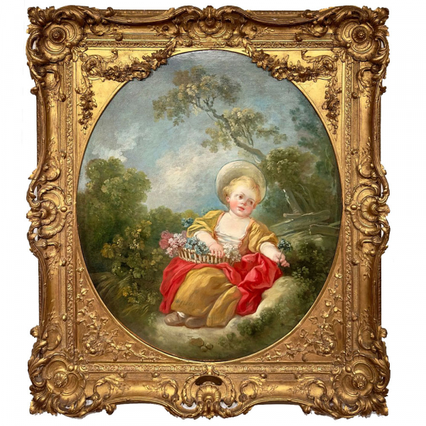FRAGONARD, Jean-Honoré (Grasse, 1732 – París, 1806) "La Petite Jardinière".   Óleo sobre lienzo