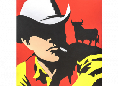 ANTONIO DE FELIPE (Valencia, 1965)  Cowboy   Acr&iacute;lico sobre lienzo.