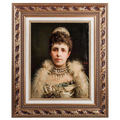 Atribuído a SALVADOR ESCOLÁ ARIMANY (Sarriá, Barcelona, 1854 - Madrid, 1905) Retrato de la Reina Mª Cristina