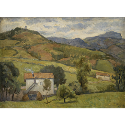 &quot;Paisaje de San Marcial&quot; Irún.  GASPAR MONTES ITURIOZ (Irún, 1901-1998). 