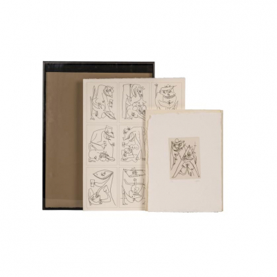 Antonio Saura.   &quot;L&#039;odeur de la Sainteté (1975)&quot;. Libro de artista con seis aguafuertes sobre papel, firmados