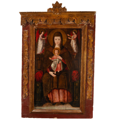 "Virgen del P&oacute;polo" Escuela Italiana del siglo XVI. &Oacute;leo sobre tabla