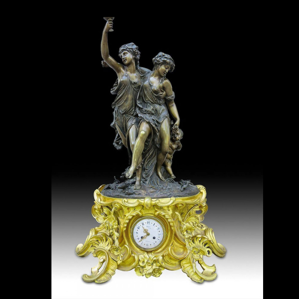 Monumental Gran Reloj Péndulo Clodion, Francia siglo XIX.