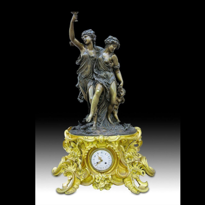 Monumental Gran Reloj Péndulo Clodion, Francia siglo XIX.