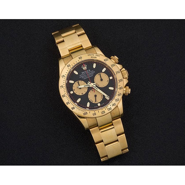 Reloj de pulsera para caballero marca ROLEX, modelo Oyster Perpetual Cosmograph Daytona, realizado en oro amarillo de 18 K.