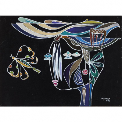 José María Mijares. &quot;Head - Cabeza (1972)&quot;. Óleo sobre lienzo. Firmado y fechado 
