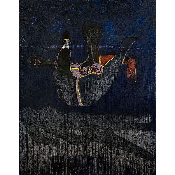 &quot;Mujer en el espacio azul&quot;  CARMELO ARTIZ DE ELGUEA (Álava, 1944-2024) 