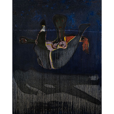 &quot;Mujer en el espacio azul&quot;  CARMELO ARTIZ DE ELGUEA (Álava, 1944-2024) 