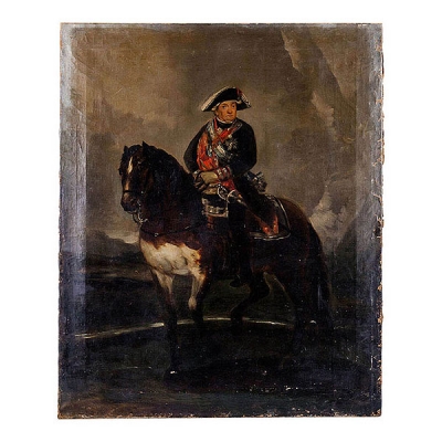 Copia ó boceto de época del retrato de &#039; Carlos IV a Caballo &#039; de Goya