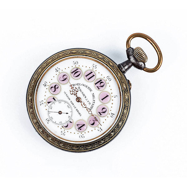 Gran reloj ferroviario franco suizo, tipo lepine, MAGNIEN&Cia Horlogerie Militaire (Verdun-Sur-Le-Doubs) 