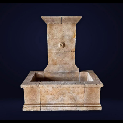 Antigua gran fuente de piedra con lavabo italiano S. XX Medidas Piedra Caliza.