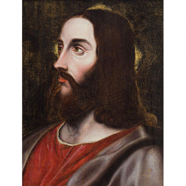 Tiziano Vecellio y Taller (Pieve di Cadore, 1490 – Venecia, 1576) "Cristo Salvatore".  